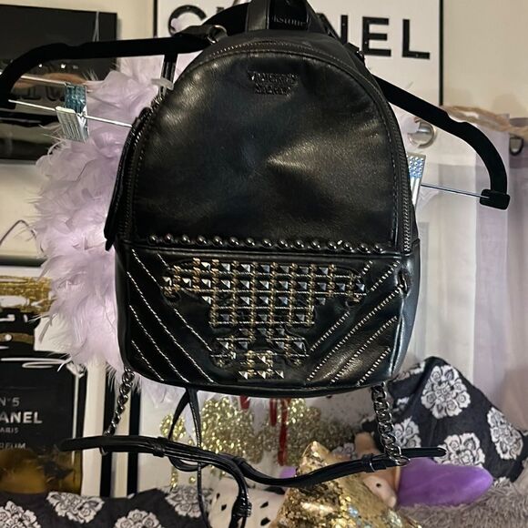 Victorias secret/vs bling aztec pyramid stud sequin detail Mini backpack bag main image 10